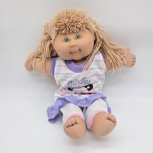 Vintage Cabbage Patch Kid Doll Blond Pigtails Green Eyes Play Along #PA2